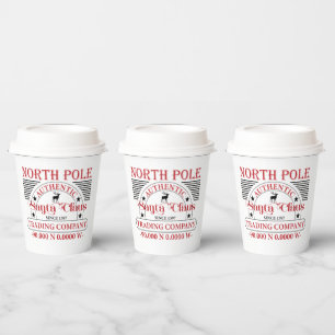 Festive North Pole Trading Company Christmas Paper Cups