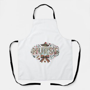 Festive Nurse Vintage Engraving Shirt Design_1 Apron