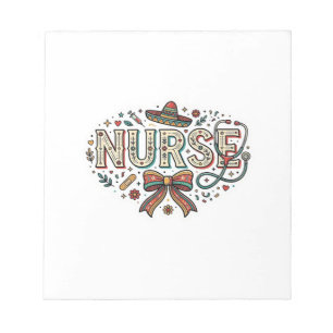 Festive Nurse Vintage Engraving Shirt Design_1 Notepad