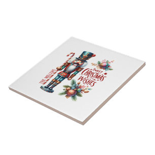 Festive Nutcracke Sweet Christmas Wishes Tile