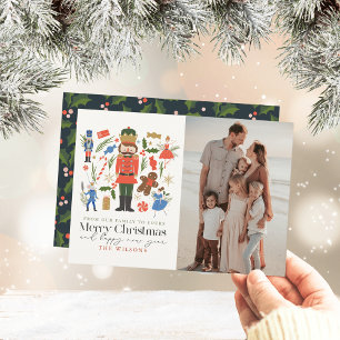 Festive Nutcracker Characters Christmas Photo Holiday Card