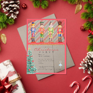Festive Nutcracker Christmas Holiday Party Acrylic Invitations