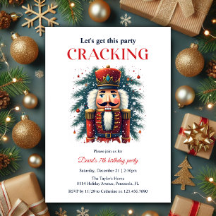 Festive Nutcracker Cracking Themed Birthday Party Invitation