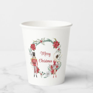 Festive nutcracker elegant christmas paper cups