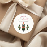 Festive Nutcracker Merry Christmas Classic Round Sticker<br><div class="desc">Personalised Festive Nutcracker Merry Christmas Classic Round Sticker.</div>