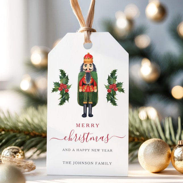 Festive Nutcracker Merry Christmas Gift Tags (Festive Nutcracker Merry Christmas Gift Tags)