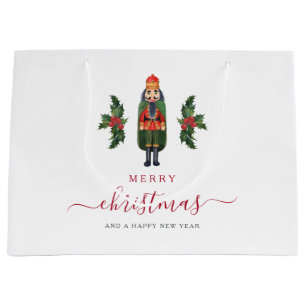 Festive Nutcracker Merry Christmas Large Gift Bag