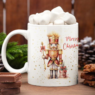 Festive Nutcracker Merry Christmas Two-Tone Coffee Mug