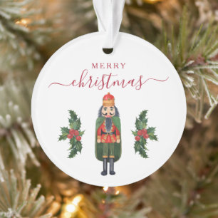 Festive Nutcracker Photo Christmas Ornament