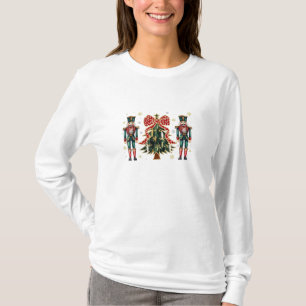 Festive Nutcrackers and Christmas Tree Design T-Shirt