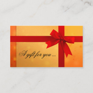 Festive Orange Gold Bow Gift Certificate Template