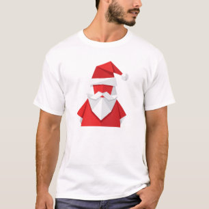 Festive Origami Geometric Santa Claus T-Shirt