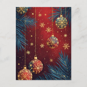 🎄 Festive Ornament Elegance Glow ❄️ Christmas Postcard