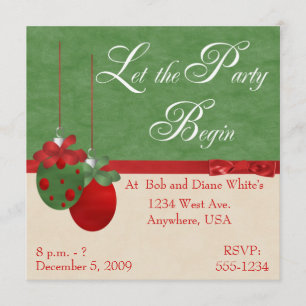 Festive Ornaments Christmas Party Invitation