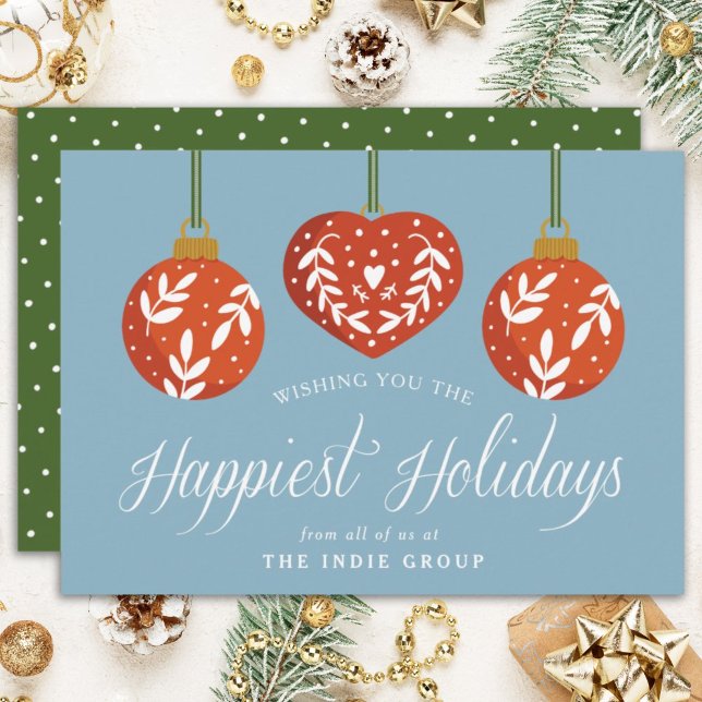 Festive Ornaments Custom Corporate Holiday Card (Creator Uploaded)