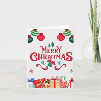 Festive Ornaments Merry Christmas Card 