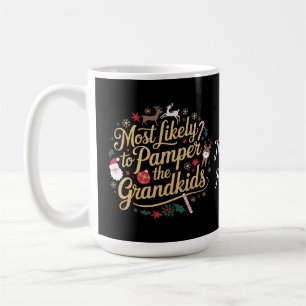 Festive Pamper the Grandkids Holiday Graphic Retro Coffee Mug