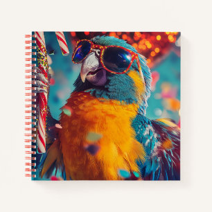 Festive Parrot with Sunglasses  Notebook