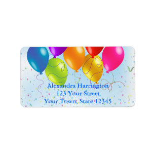Festive Party Balloons, Confetti Label