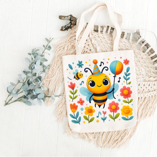 Festive Party Bee Tote Bag (Creator Uploaded)
