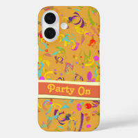 Festive Party CelebrationConfetti Toss Over Orange