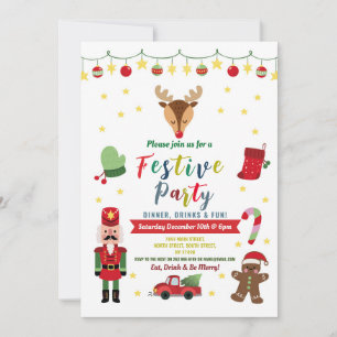 Festive Party Christmas Family Fun Dinner Invitation