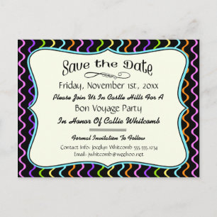 Festive Party, Reunion or Event Save the Date Announcement Postcard