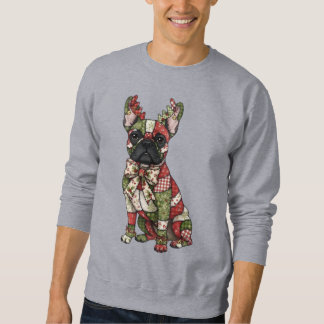 Festive Patchwork French Bulldog Christmas Sweatshirt