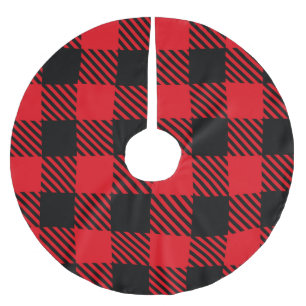 Festive pattern red and black Scotch Christmas  Brushed Polyester Tree Skirt