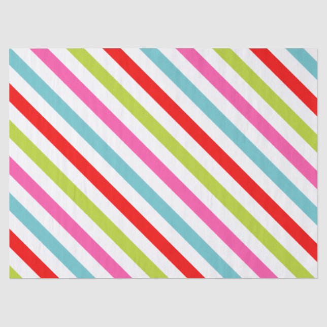 Festive Pattern – Retro Holiday Stripes Tissue Paper (Front)