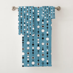 Festive pattern with string beads and jewelry star bath towel set