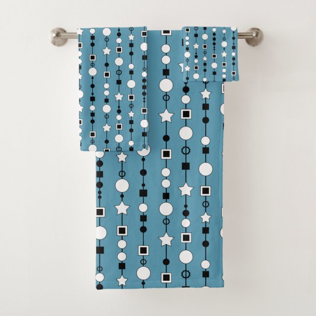 Festive pattern with string beads and jewelry star bath towel set (Insitu)