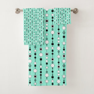 Festive pattern with string beads and jewelry star bath towel set