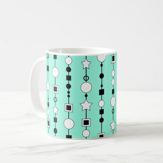 Festive pattern with string beads and jewelry star coffee mug (Front Left)