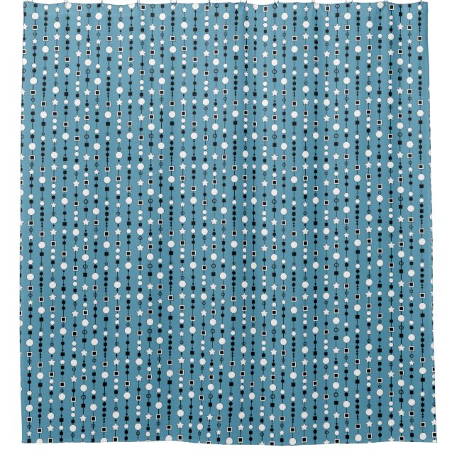 Festive pattern with string beads and jewelry star shower curtain (Front)