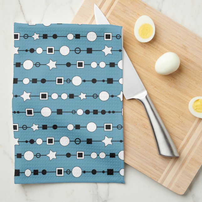 Festive pattern with string beads and jewelry star tea towel (Quarter Fold)