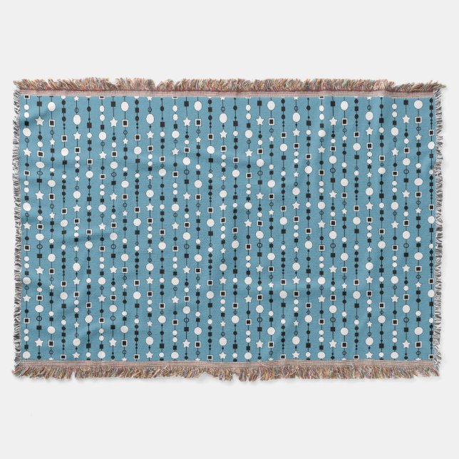 Festive pattern with string beads and jewelry star throw blanket (Front)