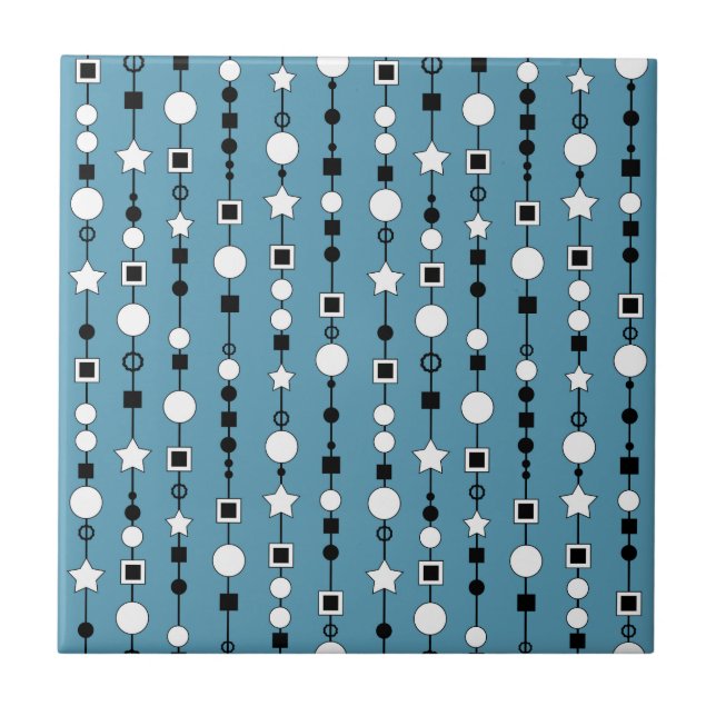Festive pattern with string beads and jewelry star tile (Front)