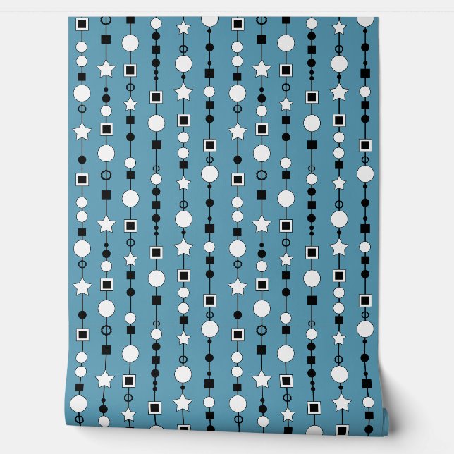 Festive pattern with string beads and jewelry star wallpaper (Unrolling)