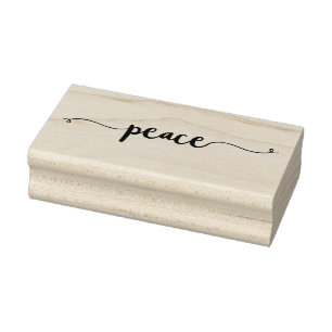 Festive PEACE Holiday Swirls Christmas, Hanukkah Rubber Stamp
