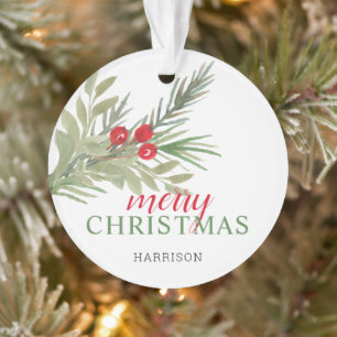 Festive Peace On Earth 3 Photo Collage Ornament