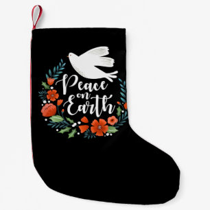 Festive Peace on Earth Christmas Small Christmas Stocking