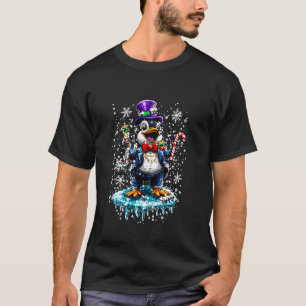 Festive Penguin Christmas Cartoon Winter Cheer T-Shirt