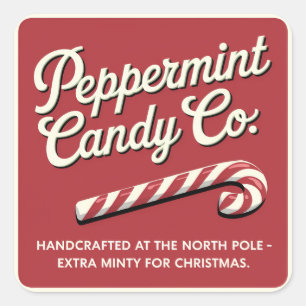Festive peppermint candy Christmas  Square Sticker