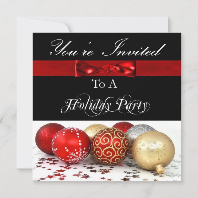 Festive Personalised Holiday Party Invitation (Front)