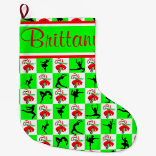 FESTIVE PERSONALIZED BALLERINA CHRISTMAS STOCKING