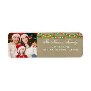 Festive Personalized Family Photo Christmas Lights