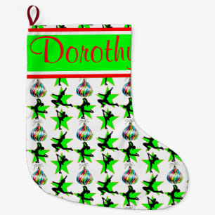FESTIVE PERSONALIZED FIGURE SKATING STOCKING
