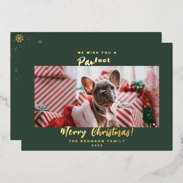 Festive Pet Photo Merry Christmas Foil Holiday Car (Front/Back)
