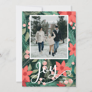 Festive Photo Be Merry Joy Flat Holiday Card